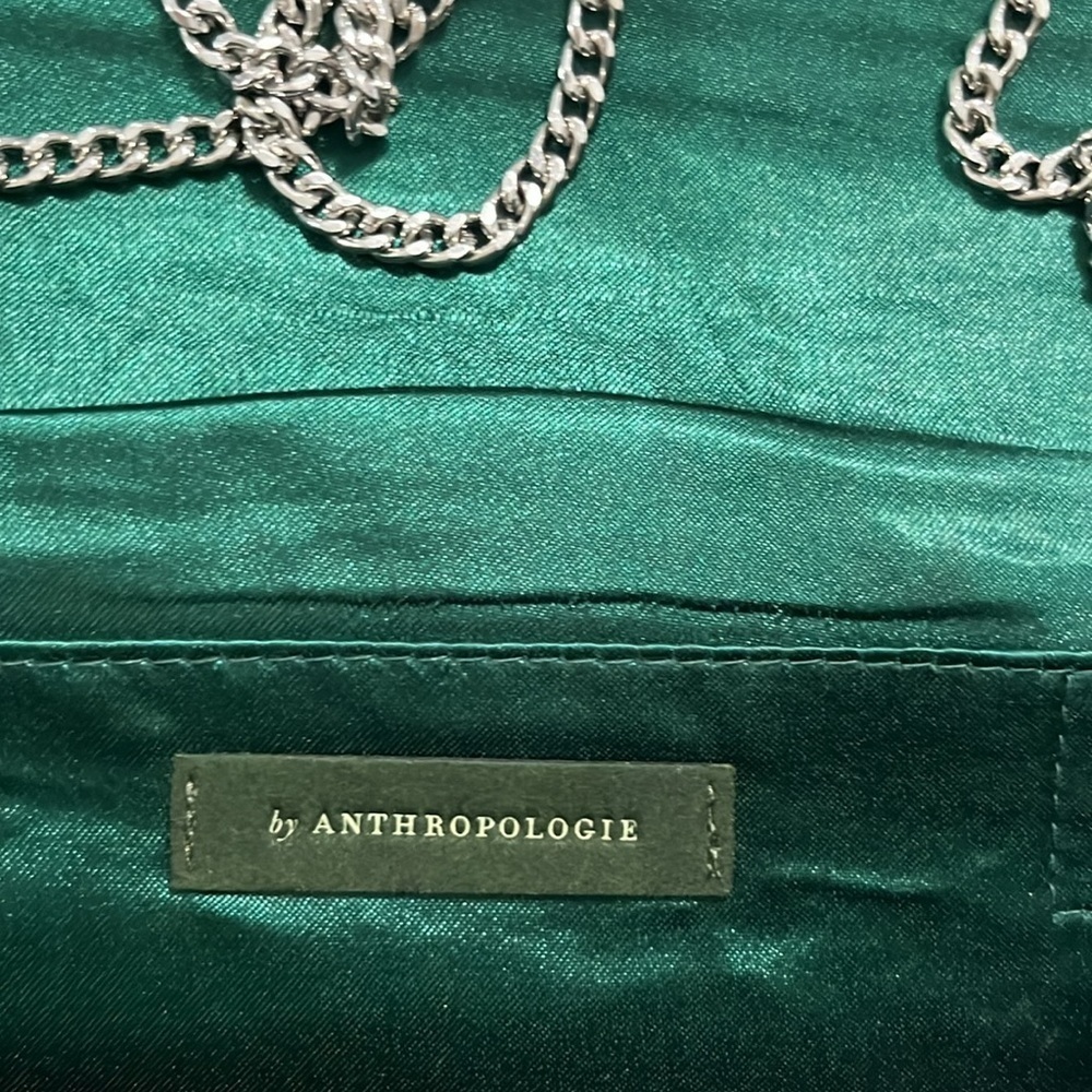 Anthropology, Elegant dark green and Silver Clutch - Picture 4 of 8